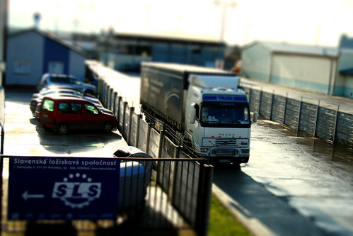 truck industrial traffic zone tiltshift