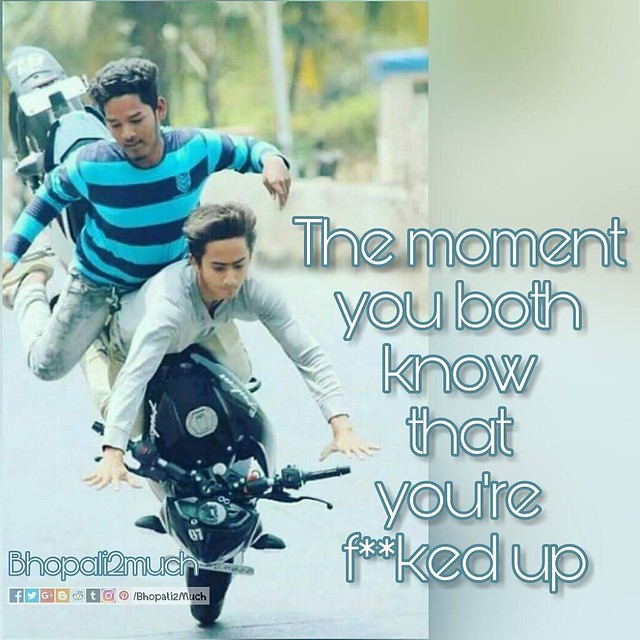 The moment you know better than anybody else.. #bike #stunts #life #love #accident #stoppie #cool #youngsters #teenage #b2m #bhopali2much #blood #sweat #achievement