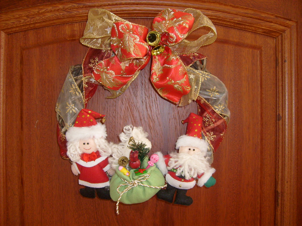 Guirlanda de porta feltro natal casal noel | casal noel pres… | Flickr