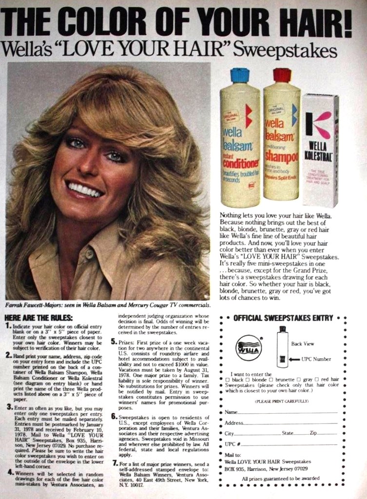 Udtømning samle Positiv Wella Balsam "Love Your Hair" Sweepstakes 1977 Print Ad | Flickr