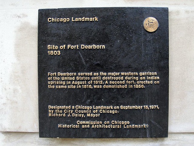 Fort Dearborn Massacre Historic Landmark Plaque