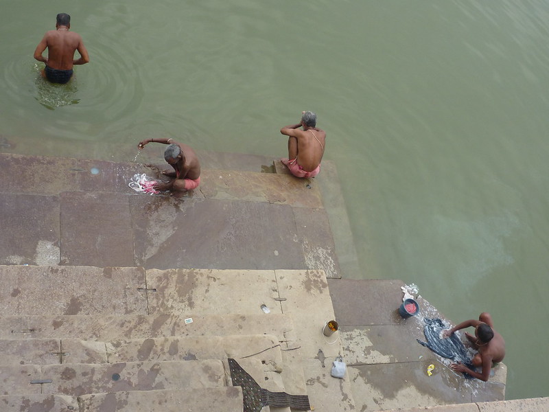 Washing clothes in Ganges