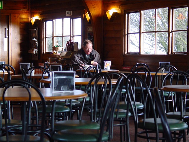 Man Alone in Cafe
