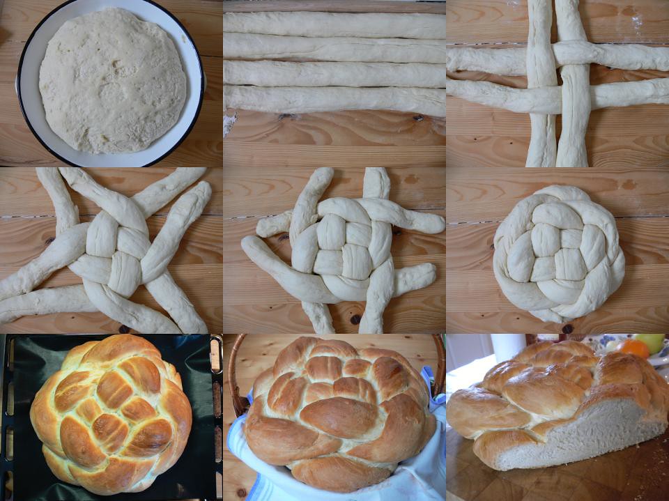 Kerek húsvéti fonott kalács készítése / Making round braided milk loaf for Easter
