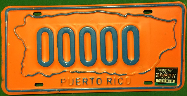 PUERTO RICO 1966-67 ---SAMPLE LICENSE PLATE