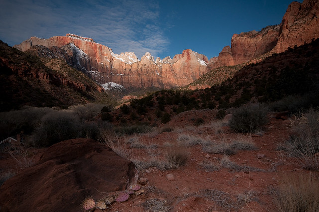 Morning, The West Temple and Towers, Zion National Park, Utah