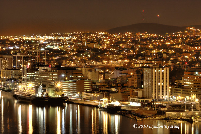St. John's , Newfoundland at night