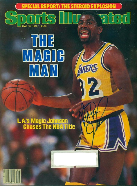 May 13, 1985, Autographed Sports Illustrated by Magic Johnson