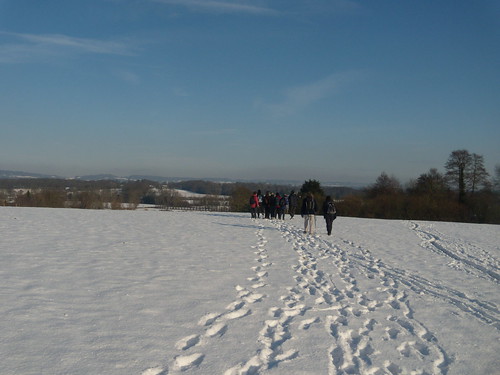 Expanse of snow Hever to Leigh