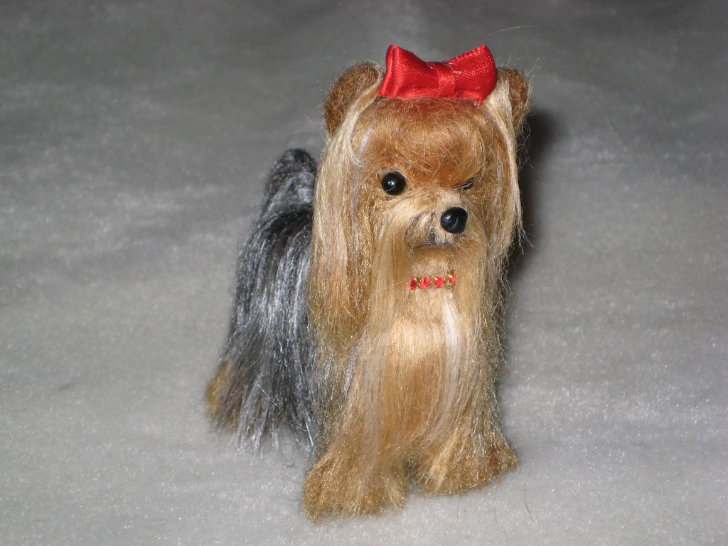 Needle Felted Dog / Custom Pet Portrait Sculpture / Yorkshire Terrier / Yorkie Mitsy by GOURMET FELTED