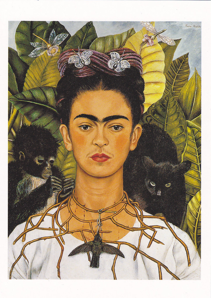 Frida Kahlo-Self-portrait with Thorn Nechlace and Hummingb… | Flickr