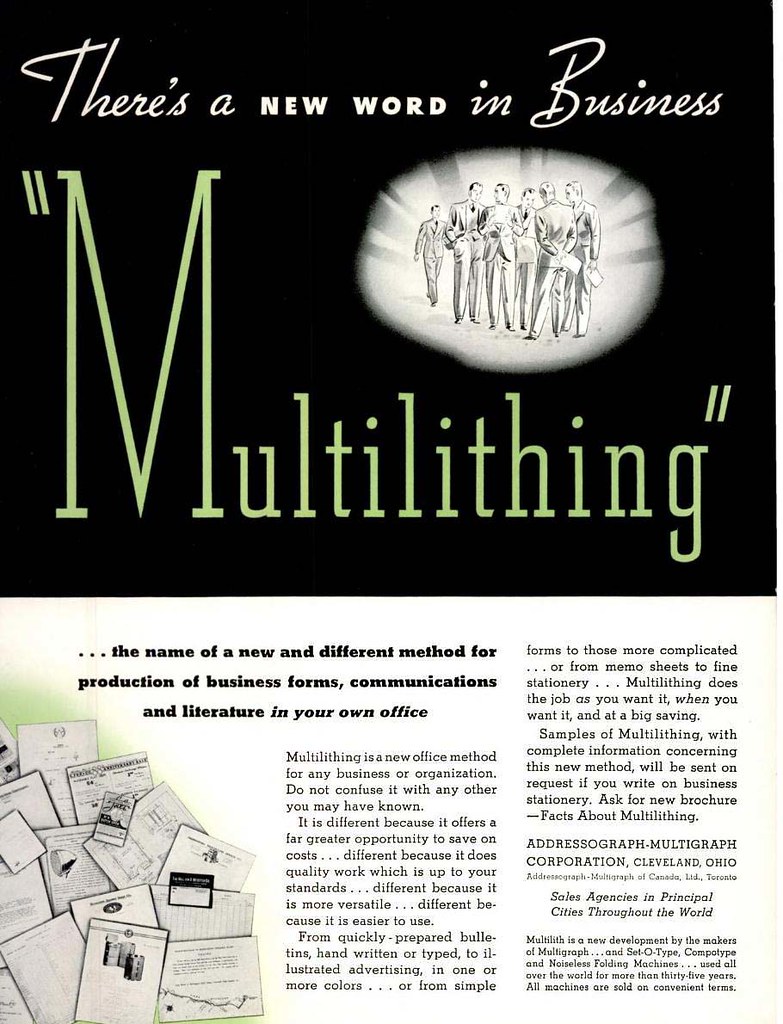 Original Vintage Print Ad Multigraph Multilithing Is The New Way To Get Things Done 1937 Addressograp