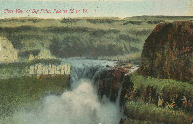 Close View of Big Falls, Palouse River, circa 1910 - Palouse Falls, Washington