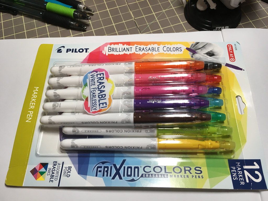Art Supplies Reviews and Manga Cartoon Sketching: Pilot Frixion Colors  Erasable Marker Pens set of 12 quick test