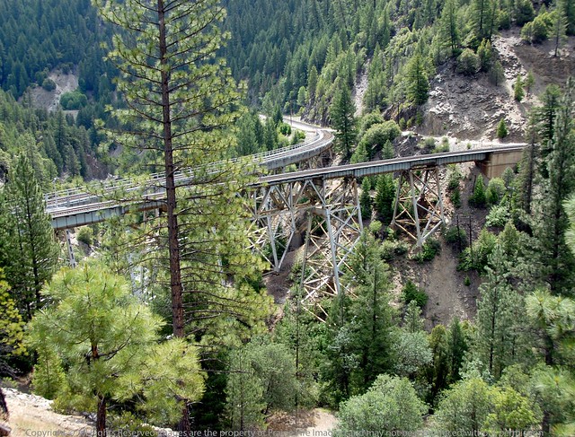 Keddie Wye Railroad Bridge Revisited, Sierra Nevada Mountains Union Pacific Railroad - Feather River Canyon - California