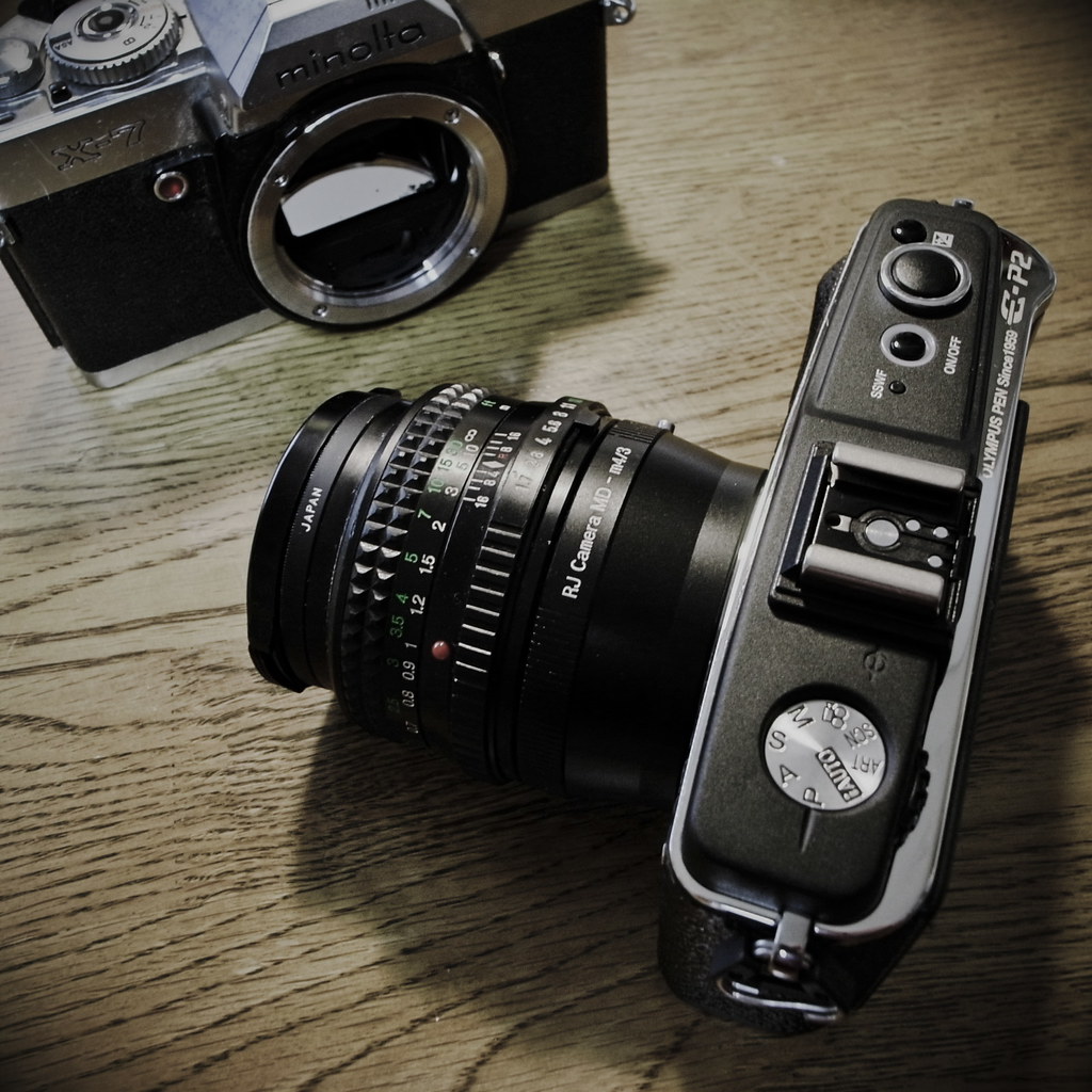 Rokkor lens attached to E-P2 by slowhand7530