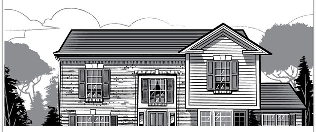 house illustration for product packaging