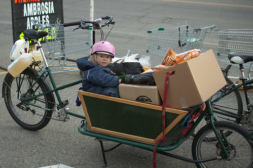 cargo bike and toddler