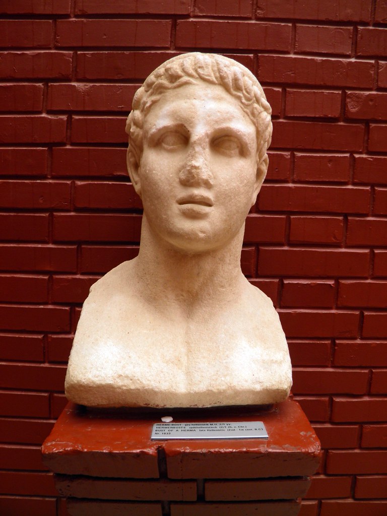 Bust of Hermes, late hellenistic (2nd - 1st century BC), Ephesus Museum, Selçuk, Turkey