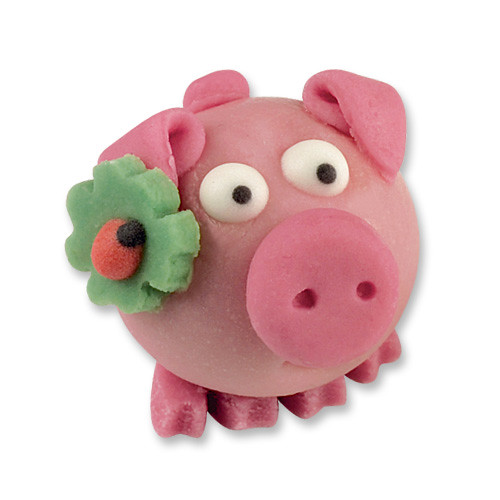 Glücksschwein mit Kleeblatt und Glückskäfer aus Marzipan | Flickr