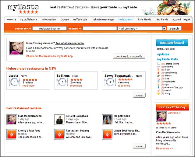 MyTaste - Review of the Day 2009/10/20