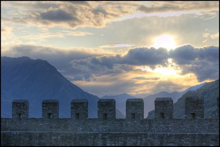Walls of Castelgrande, one of the three castles in Bellinzona