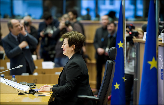 Kristalina Georgieva during one of the lighter moments of her hearing