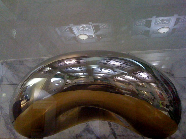 The Chicago Bean moved to the Harold Washington Library! And they magically shrunk it!