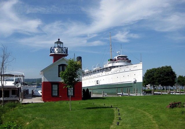 Lighthouse & Steamship