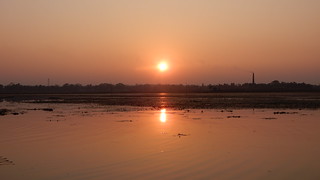 Sunset over Rudra Sagar Lake, Melagarh