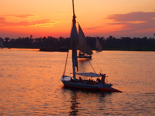 sunset red water river egypt nile nil luxor anawesomeshot