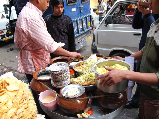 A famous Chaat wala ( snack shop) at chandani chowk