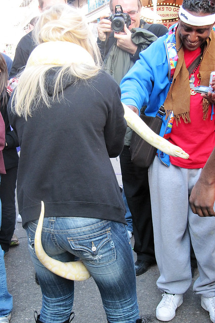 Girl with Snake, French Quarter, Mardi Gras 2010
