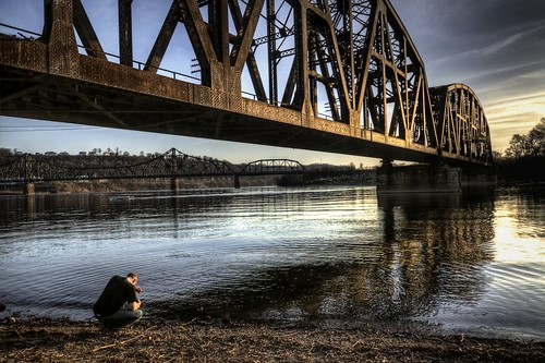 Untitled by Brian R Owen, railroad bridge sunset water landscape gold hdr goldenhour rrtracks mywinners naturallyartificial “i