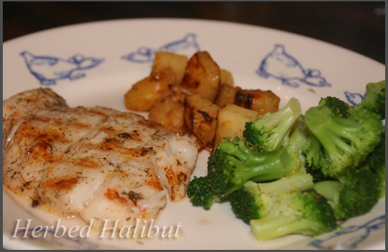 How to Enjoy Food More, herbed halibut