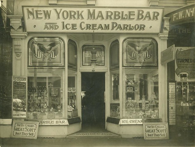 Shop front of the New York Marble Bar and Ice Cream Parlor, Queen Street, Brisbane, ca. 1912