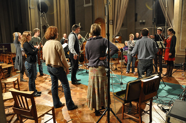 Avison Ensemble recording Vivaldi's Violin Concerti Opus 8 in Cambridge, December 2009