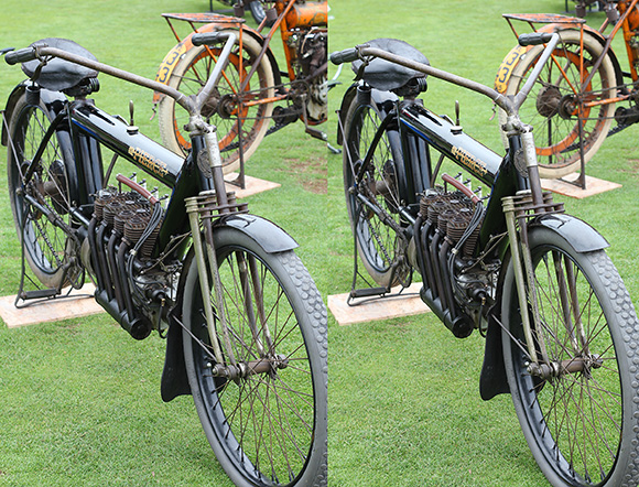 very early Pierce motorcycle (parallel 3-D)