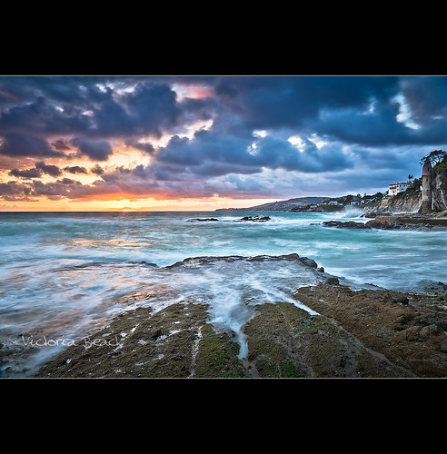 california ca sunset sea usa seascape beach rock lens landscape dominique 24mm hdr lagunabeach 50iso victoriabeach 2011 fav10 eos5dmarkii palombieri 08secatf16 oloneo stunningphotogpin