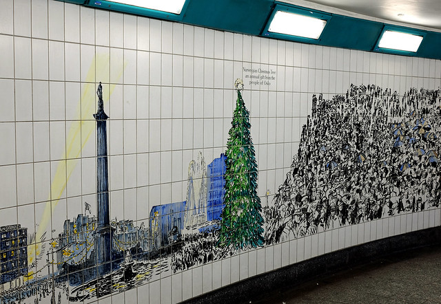 Decorated Subway Tiles - Charing Cross Subway - Trafalgar Square (FujiFilm X-T10 & XF 27mm Pancake Prime)