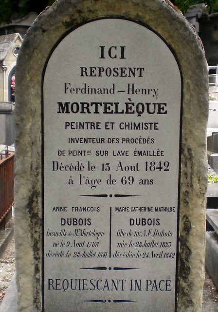 Mortelèque, chemist & inventor. Montmartre cemetery, Paris.