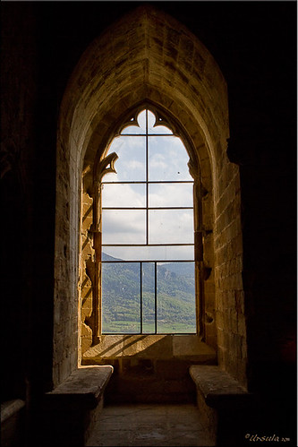 Castle Window Seat by Ursula in Aus, You can imagine lutes playing in the background, as you look over the Quercob Region of the Pyrenees