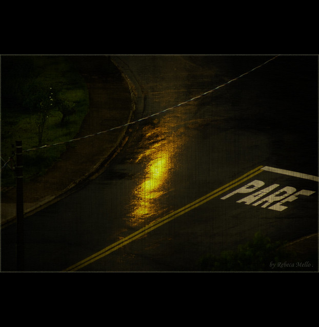 Rainy night on the crossroad ..