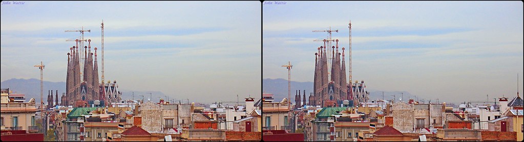 Barcelona Roofs [big X stereo]
