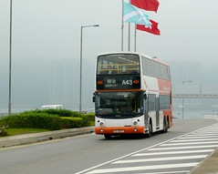 Bus approaching Hong Kong airport