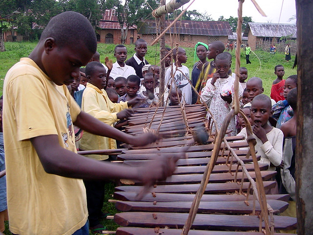 Music at a Christmas celebration in Congo