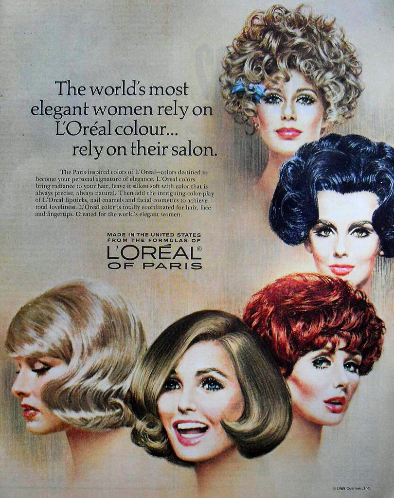 1969 Vintage LOREAL PARIS MakeUp Cosmetics Hair Advertisem… | Flickr