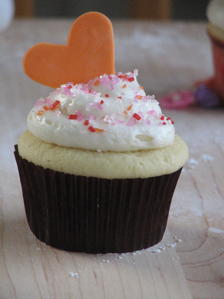Vanilla Valentine's Day Cupcake