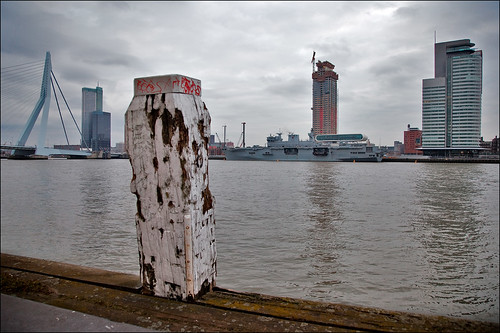HMS Ocean @ Rotterdam Harbour by Jan Hoogendoorn