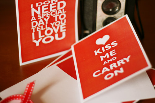 kiss me and carry on ~ valentine's day cards